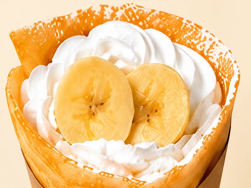 バナナ生クリームのミニクレープ