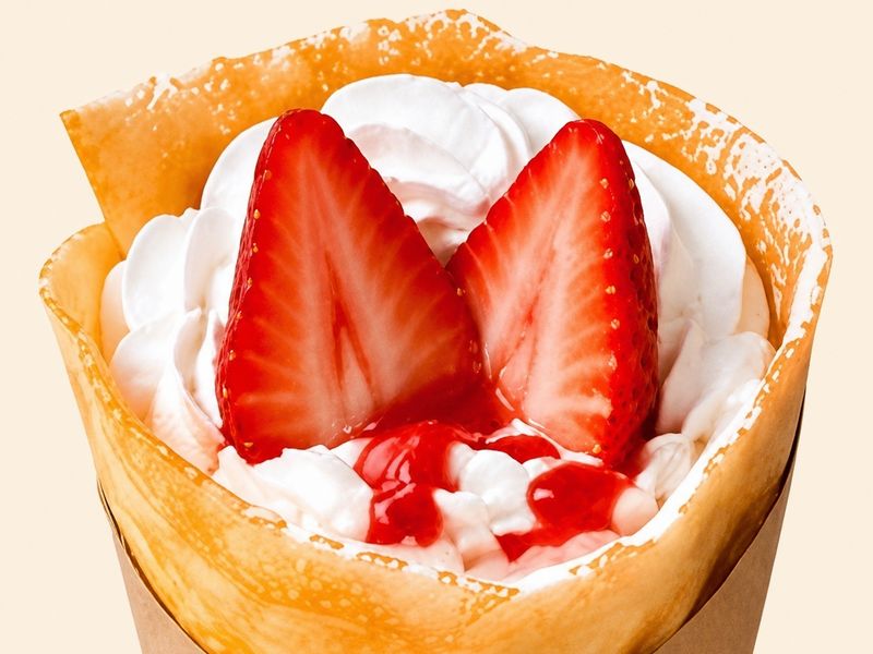 いちごクリームのミニクレープ